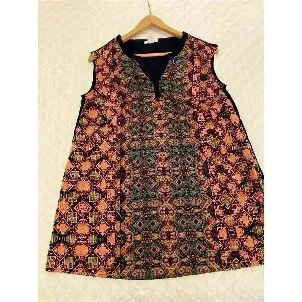 Liz Lange Maternity Target Navy Blue Geometric‎ Print Sleeveless Blouse Medium